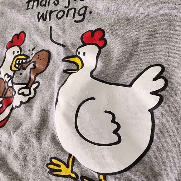 Men's Urban Pipeline "Dude That's just wrong" Chicken Tee Shirt - Picture 5 of 11
